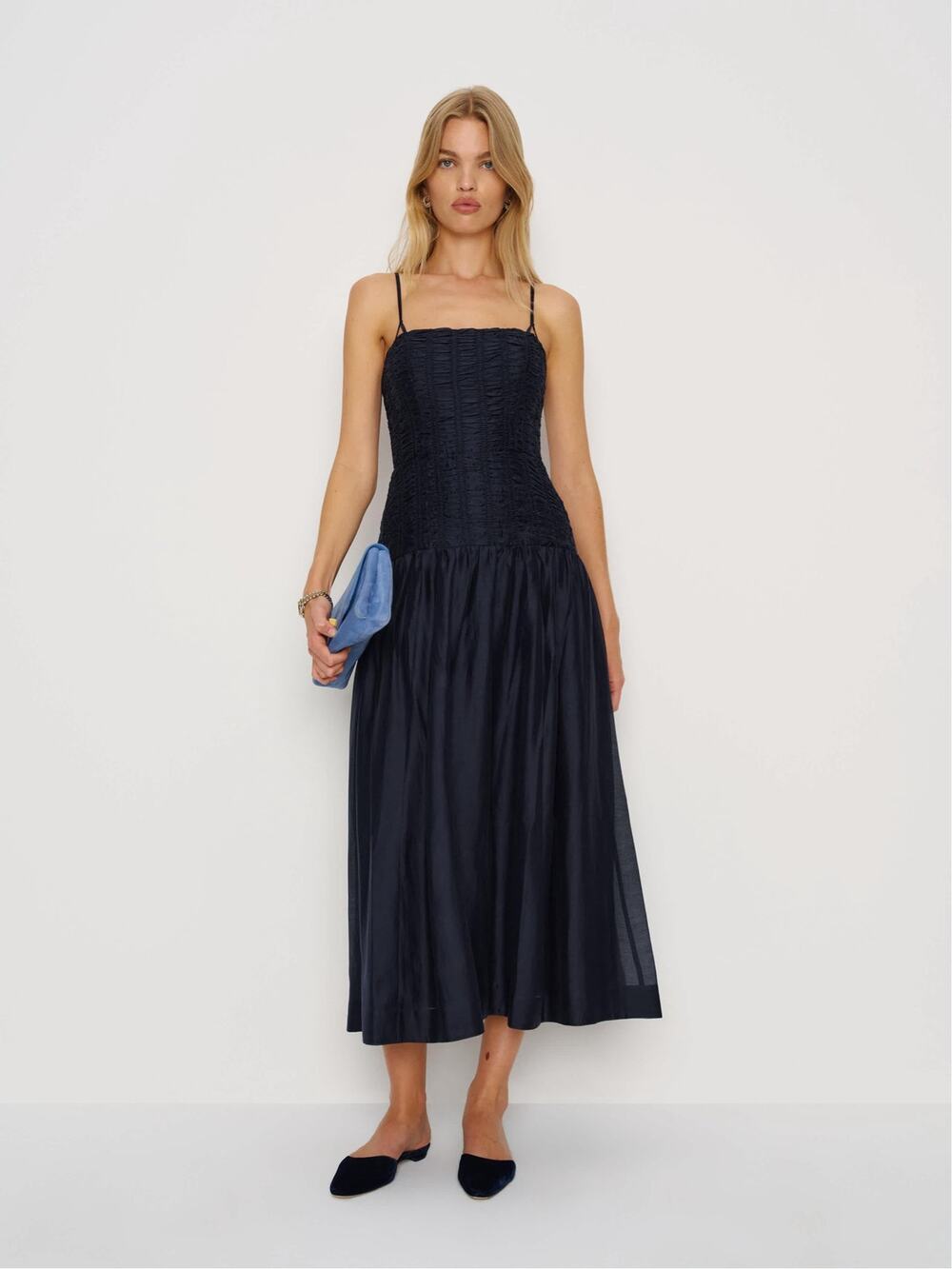 SZ 4 Reformation Azure Dress NAVY NWT